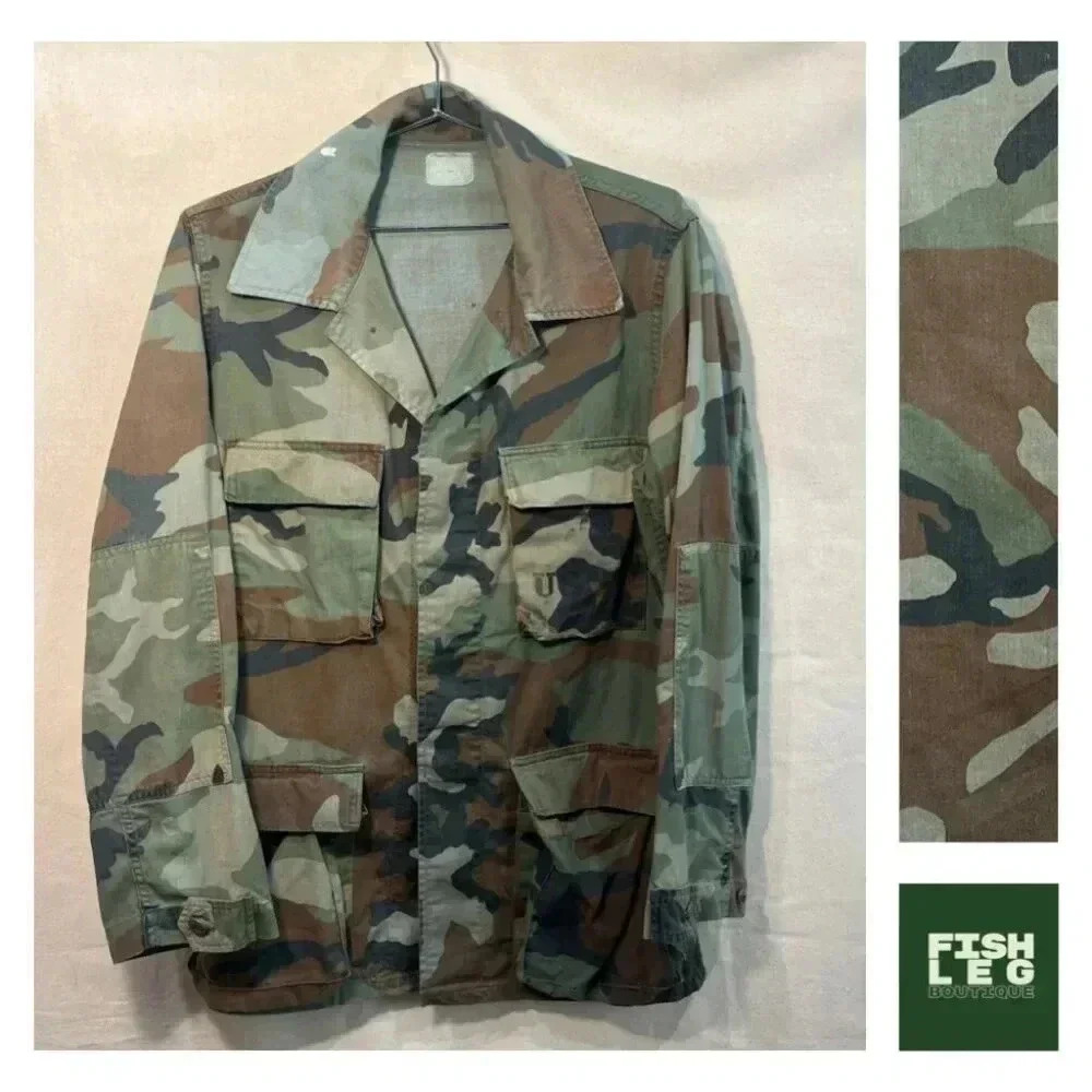 Vintage | USMC Camo Print Jacket - Green & Brown / Sz S